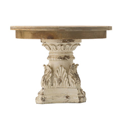 HAOYYE D10.5" x 7.5" Cake Stand, Wood Cake Plate with Magnesium Base Sturdy Space-Saving Heavy Duty Modern Design Adults Dorm Room Easy Assembly Bedroom Furniture