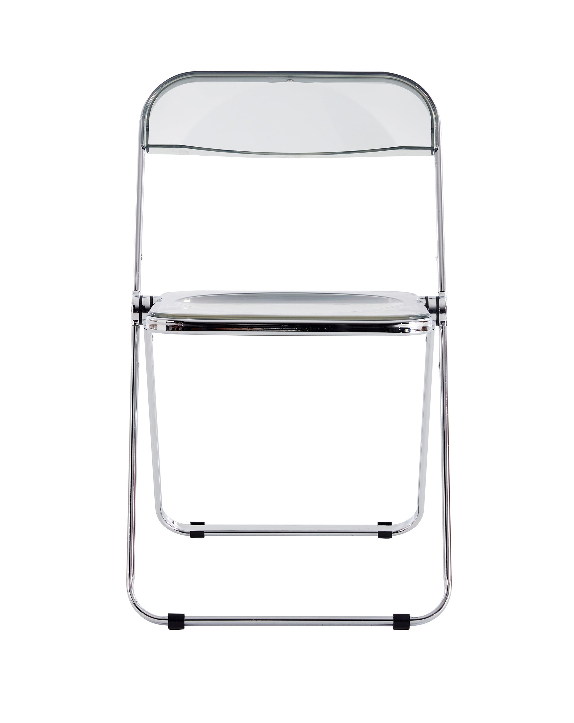 Haoyye Clear Transparent Folding Chair, Modern PC Plastic Seat with Metal Frame, Lightweight Space-Saving Foldable Chair for Living Room, Bedroom, Dorm or Office, Heavy Duty Design, Sturdy and Easy to Store for Daily Use or Extra Seating