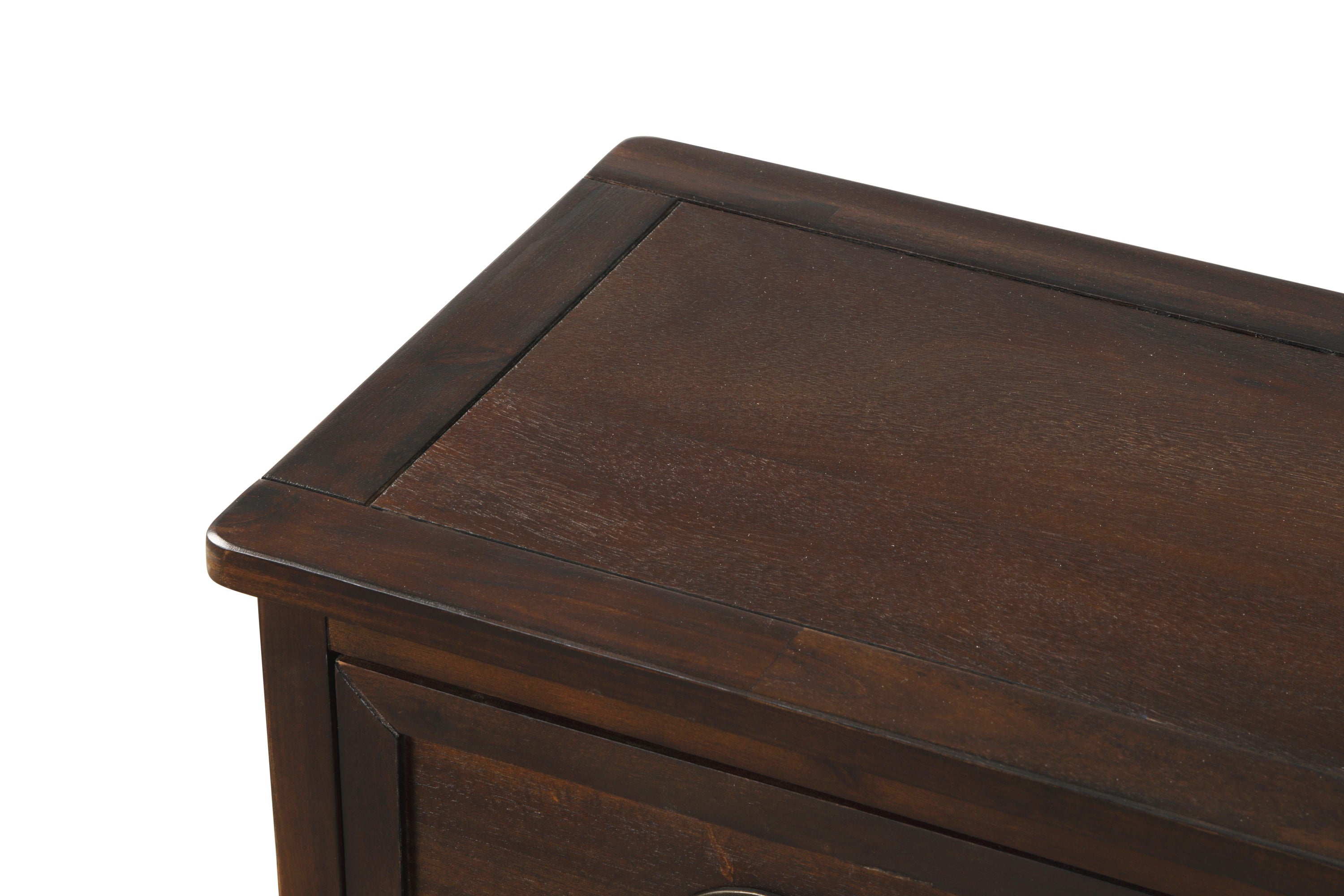 HAOYYE Rustic Storage Cabinet with Two Drawers and Four Classic Rattan Baskets for Dining Room or Living Room, Espresso, Sturdy Space-Saving Design, Heavy Duty Construction, Easy Assembly, Durable and Stylish Home Furniture