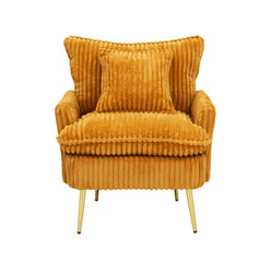 HAOYYE 30.31 inch single chair Fashion sofa, yellow sofa, coarse corduroy fabric, soft and comfortable, suitable for apartment office living room bedroom meeting room Sturdy Space-Saving Heavy Duty