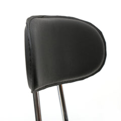 HAOYYE Black Adjustable Salon Stool with Backrest Round Seat Design 360° Swivel PU Leather Comfortable Rolling Chair for Home Office Studio Beauty Spa Lightweight Anti-Skid Durable Construction