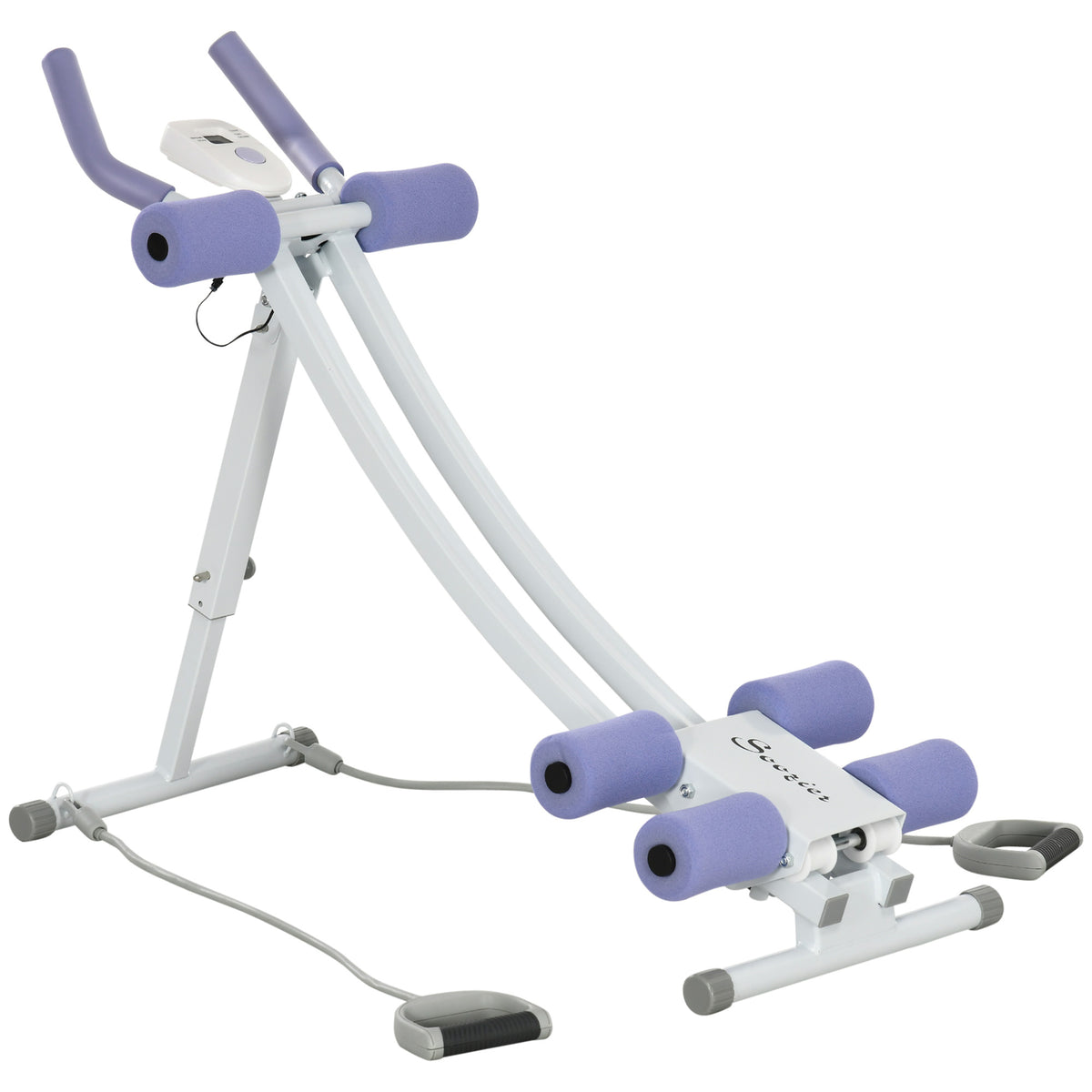 Haoyye Foldable Ab Machine with Resistance Bands, Height Adjustable Ab Trainer for Core, Abdominal and Stomach Exercise, Compact Design for Home Gym