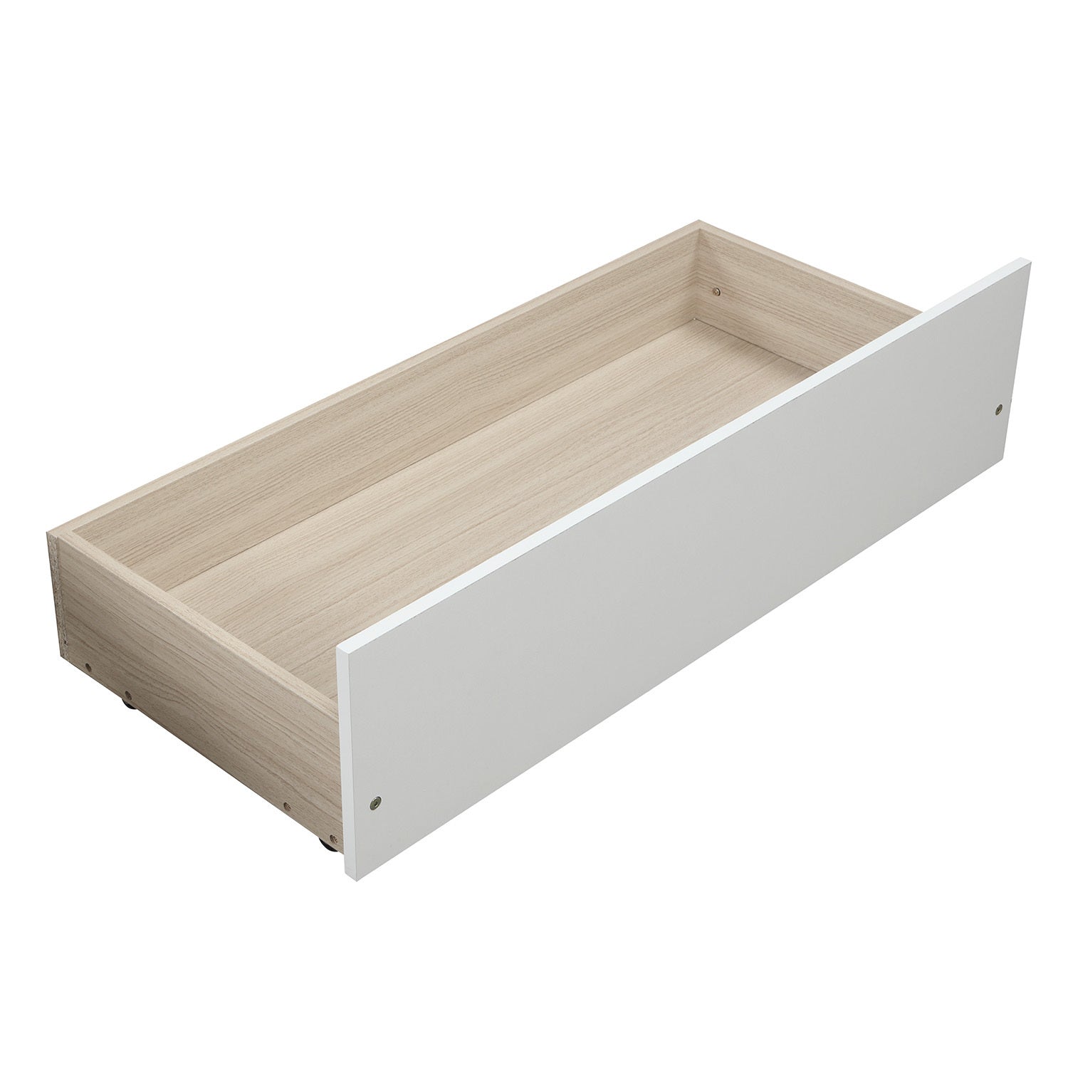 HAOYYE Twin Platform Bed Frame with Two Storage Drawers and Headboard, White, Sturdy Space-Saving Design, Heavy Duty Construction, Easy Assembly, Durable and Stylish Home Furniture
