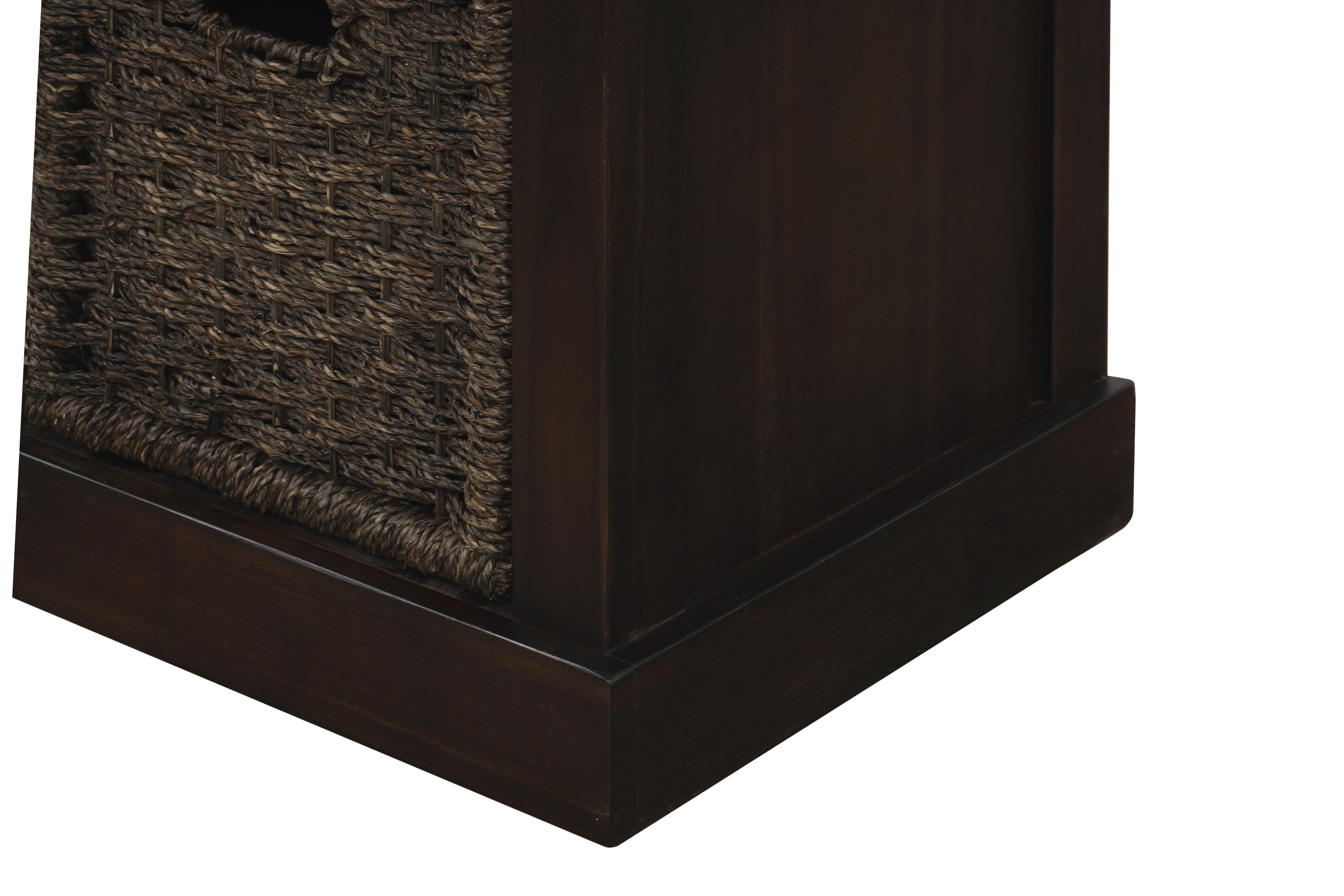 HAOYYE Rustic Storage Bench with 3 Removable Classic Rattan Basket , Entryway Bench with Removable Cushion (Espresso) Sturdy Space-Saving Heavy Duty Modern Design Easy Assembly Durable Stylish