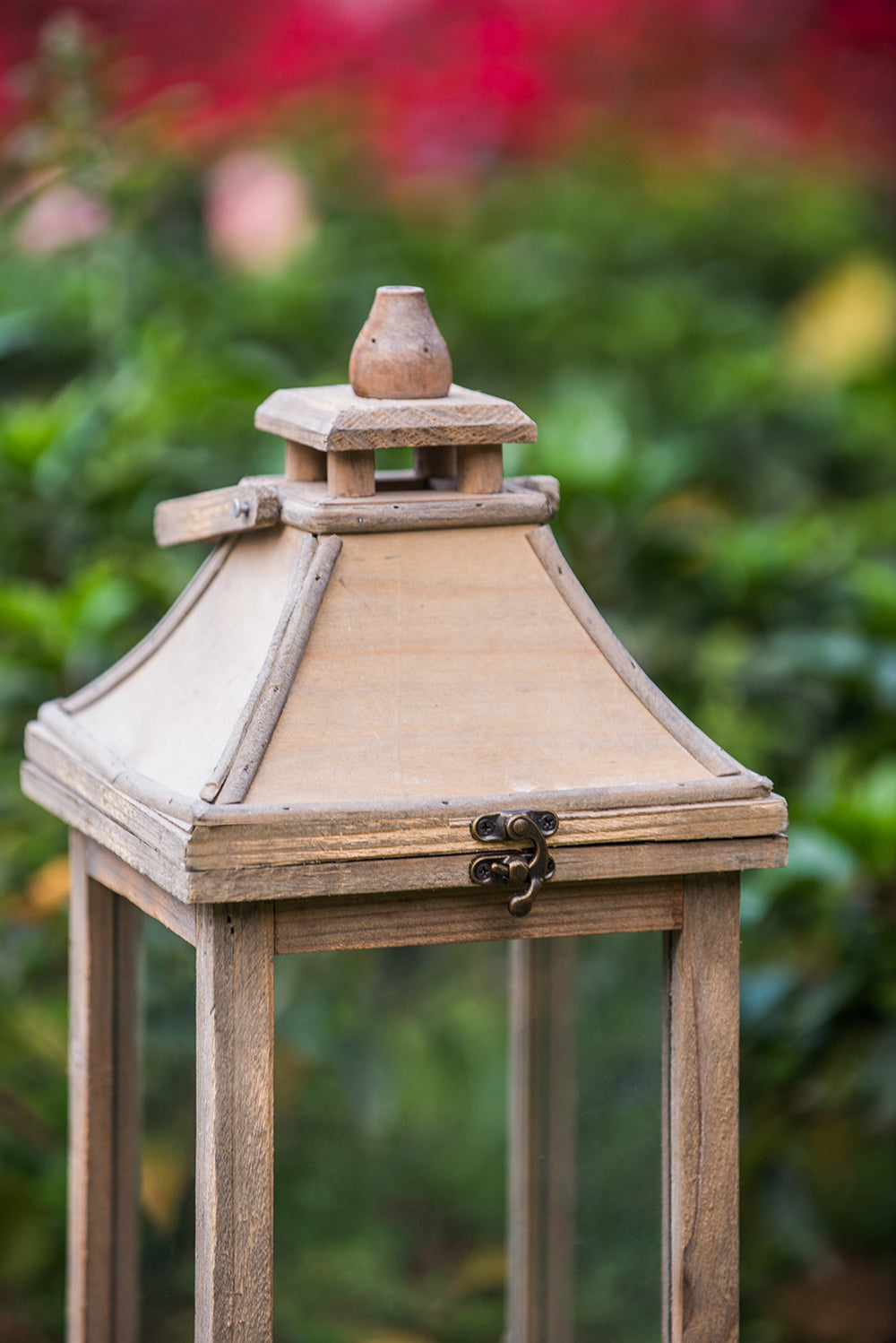 HAOYYE Wooden Candle Lantern Decorative, Hurricane Lantern Holder Decor for Indoor Outdoor, Home Garden Wedding Sturdy Space-Saving Heavy Duty Modern Design Adults Dorm Room Easy Assembly