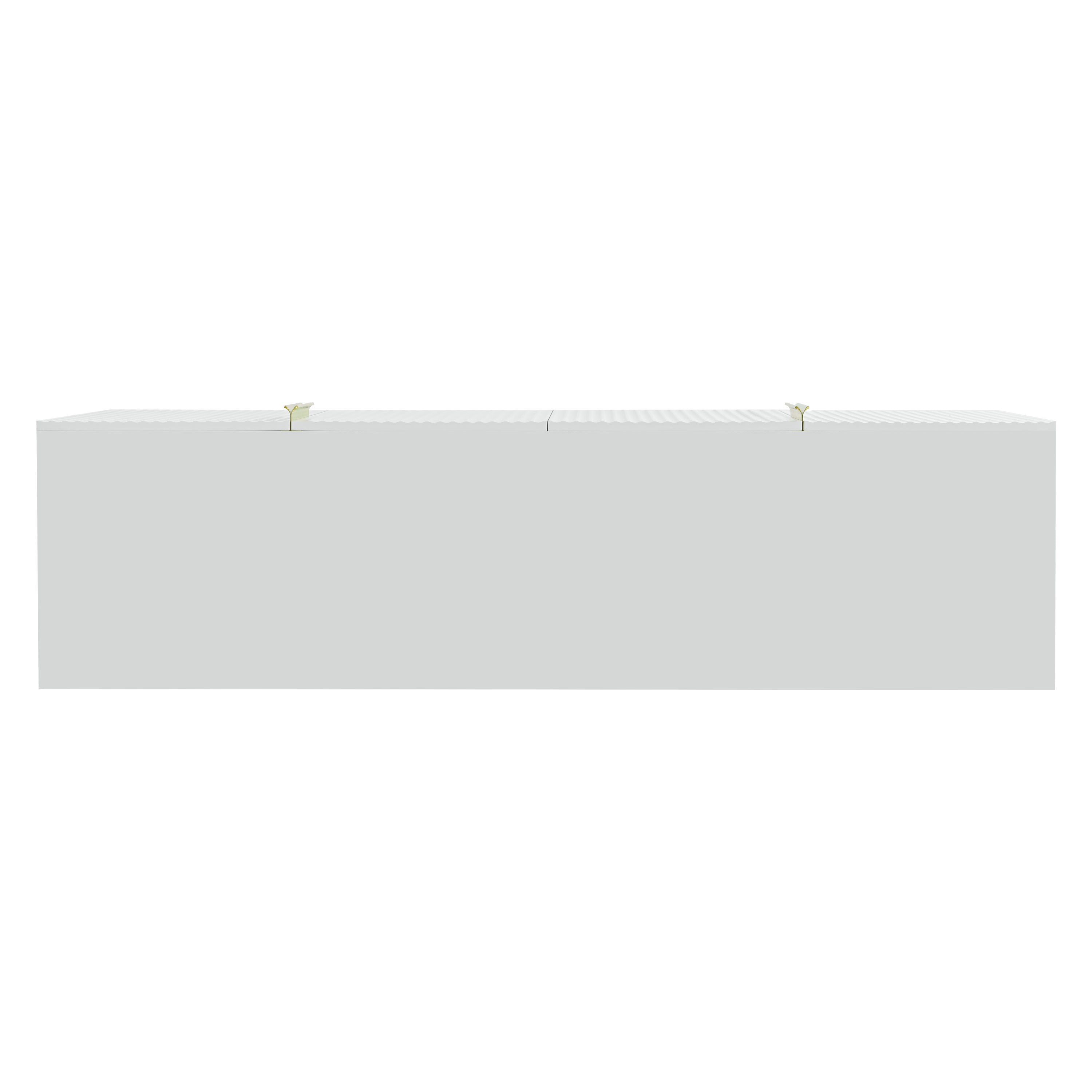 HAOYYE Modern Elegant 4-door Sideboard Gold Metal Handle Buffet Cabinet for Dining Room, Living Room, Bedroom, Hallway (White) Sturdy Space-Saving Heavy Duty Modern Design Adults Dorm Room