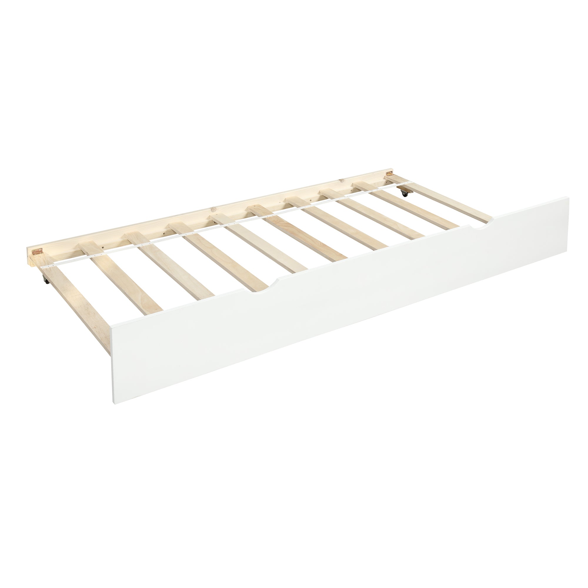 HAOYYE Daybed with Trundle Frame Set, Twin Size, White Sturdy Space-Saving Heavy Duty Modern Design Easy Assembly Durable Stylish Home Furniture Versatile