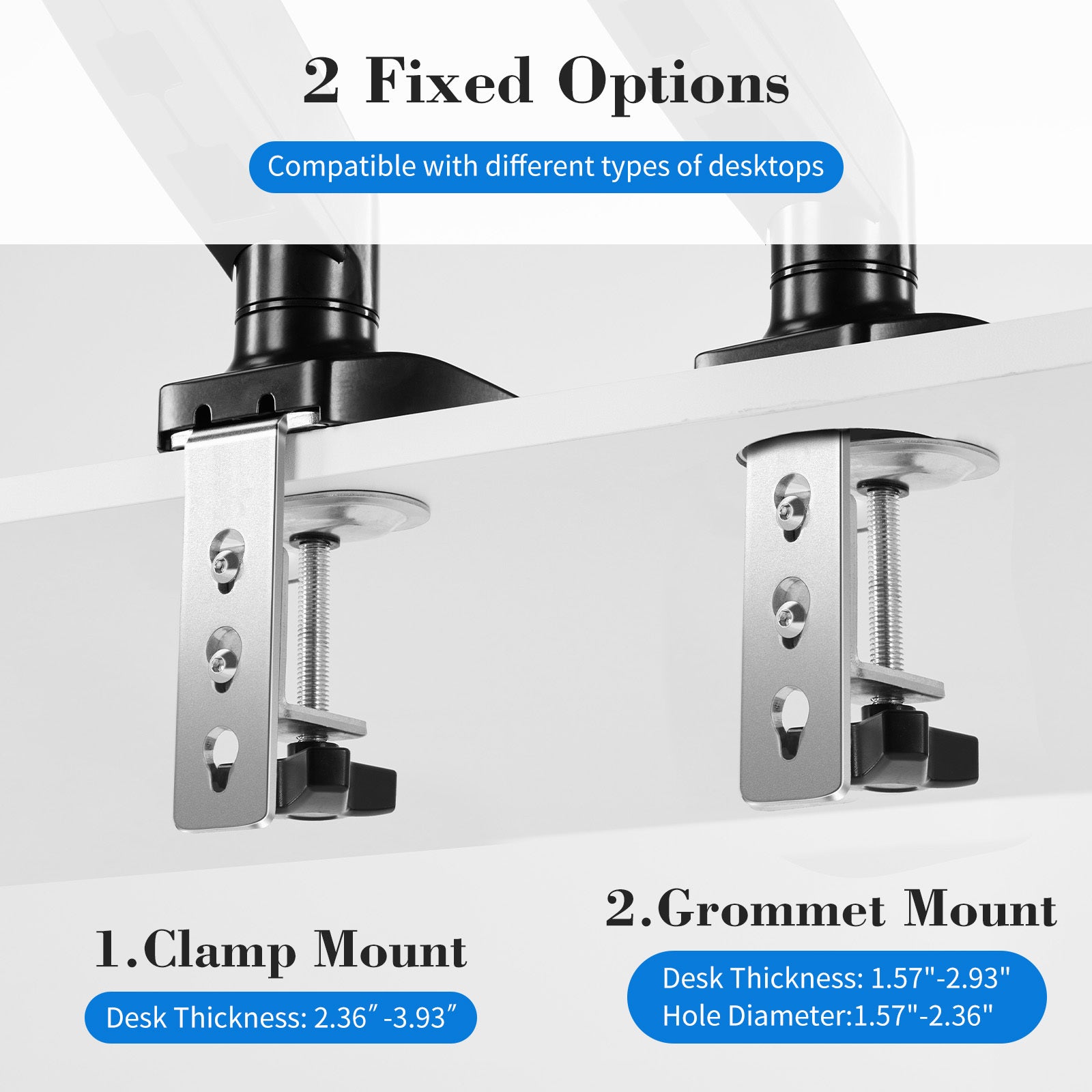 HAOYYE The monitor arm is adjustable for desktop mount and fits 15-27 inch monitors with weight capacities up to 15.4 pounds, black Sturdy Space-Saving Heavy Duty Modern Design Adults Dorm Room