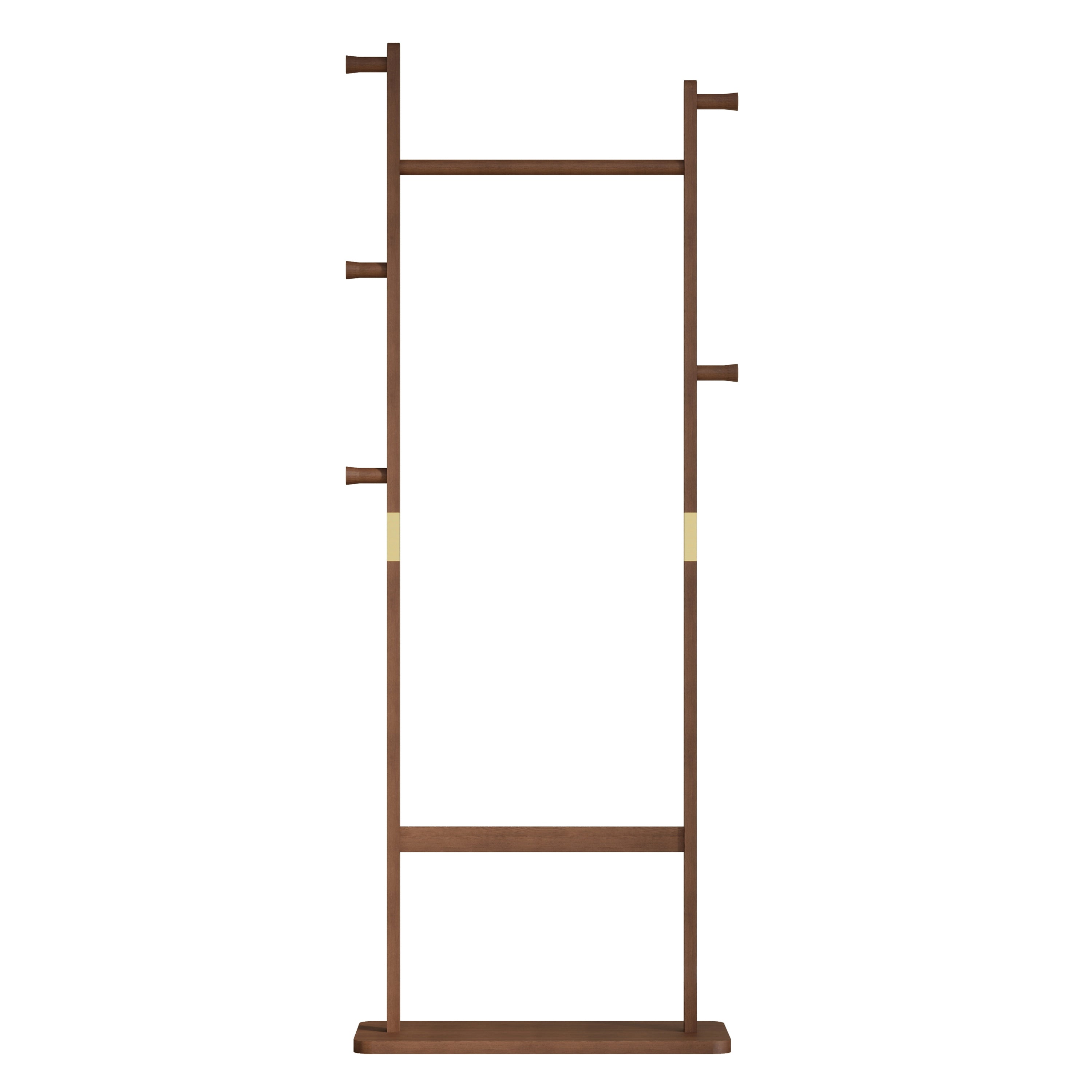 HAOYYE Solid Wood Coat Rack, Freestanding Hanger with Natural Walnut Finish, Space-Saving and Durable Design for Bedroom, Entrance, or Living Room, Easy Assembly