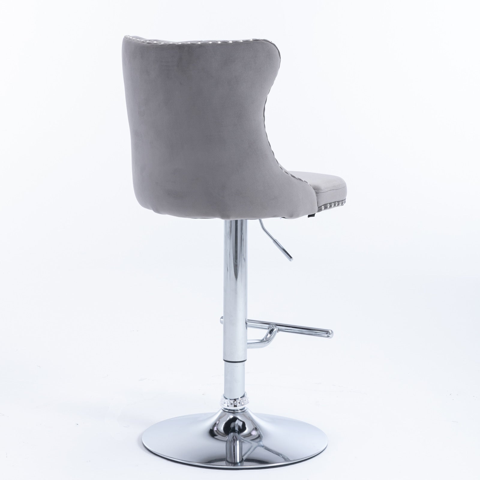 HAOYYE Adjustable Velvet Bar Stools with Tufted Backs, Swivel Seat Height Ranging from 25 to 33 Inches, Modern Upholstered Design with Chrome Base, Comfortable and Stylish Barstools for Kitchen Island or Home Pub