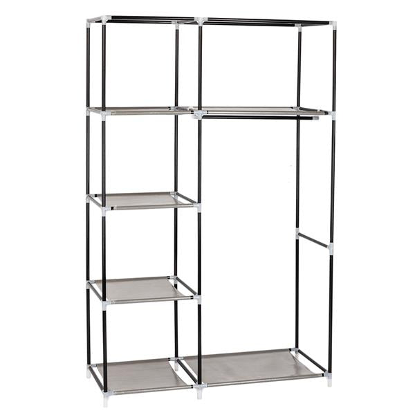 HAOYYE Portable Closet Storage Organizer with Shelves, Dark Brown Durable Space-Saving Solution, Modern Design for Versatile Use, Premium Quality Stylish Look for Home, Bedroom, and Closet Organization
