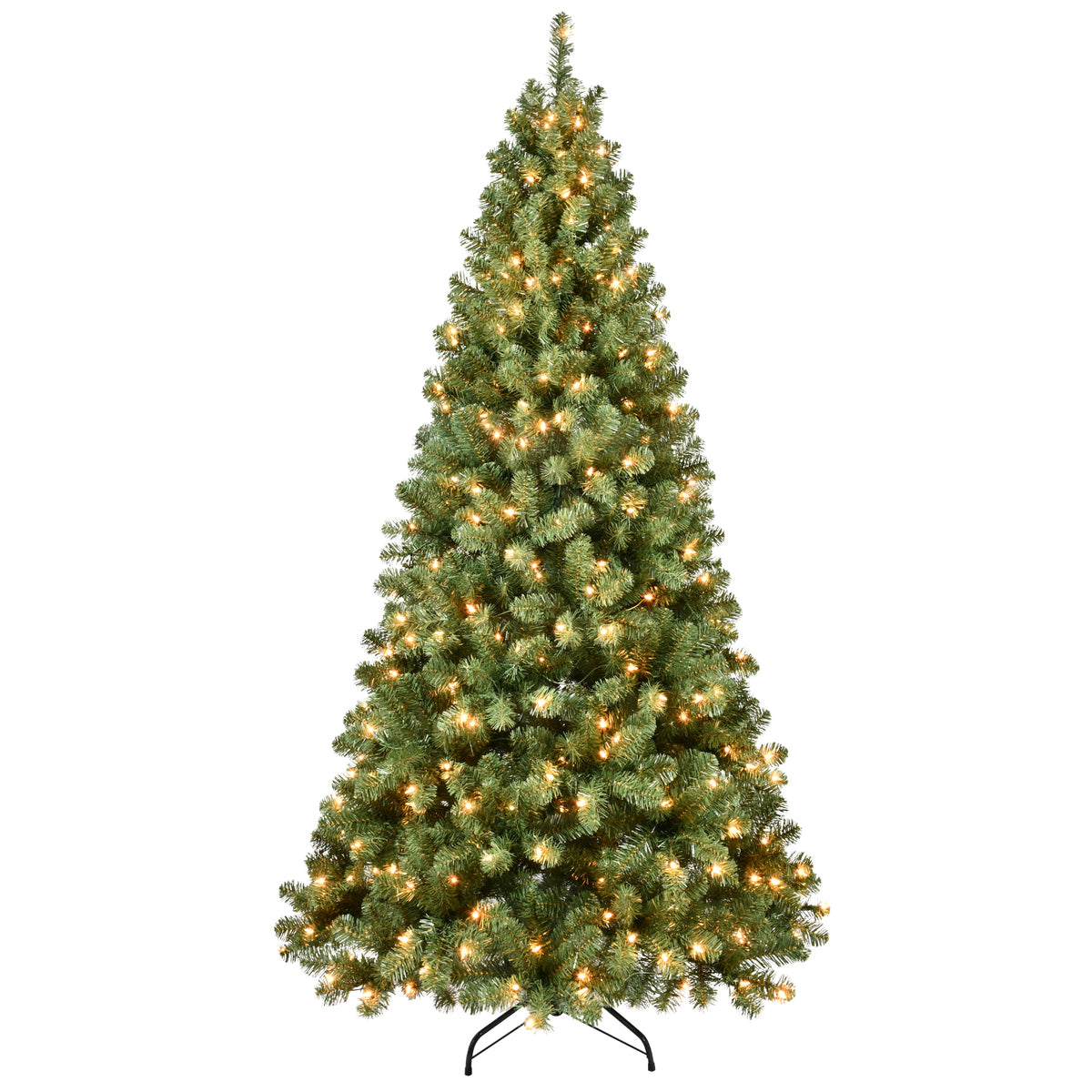HAOYYE Artificial Green LED Christmas Tree with 1072 PVC Mixed Branch Tips, Hinged Premium Foldable Base, Fireproof Environmental Protection Material, Easy Assembly for Indoor Holiday Decorating and Festive Display