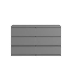 HAOYYE Gray 6-Drawer Dresser Chest, Sturdy Modern Storage Organizer With Space-Saving Design, Heavy Duty Construction, Easy Assembly For Bedroom And Dorm Room Furniture
