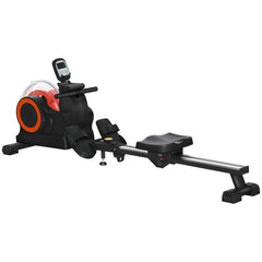 Haoyye Water Rowing Machine, Foldable Rower with Adjustable Resistance, LCD Monitor, Tablet Holder and Wheels for Home Cardio Training