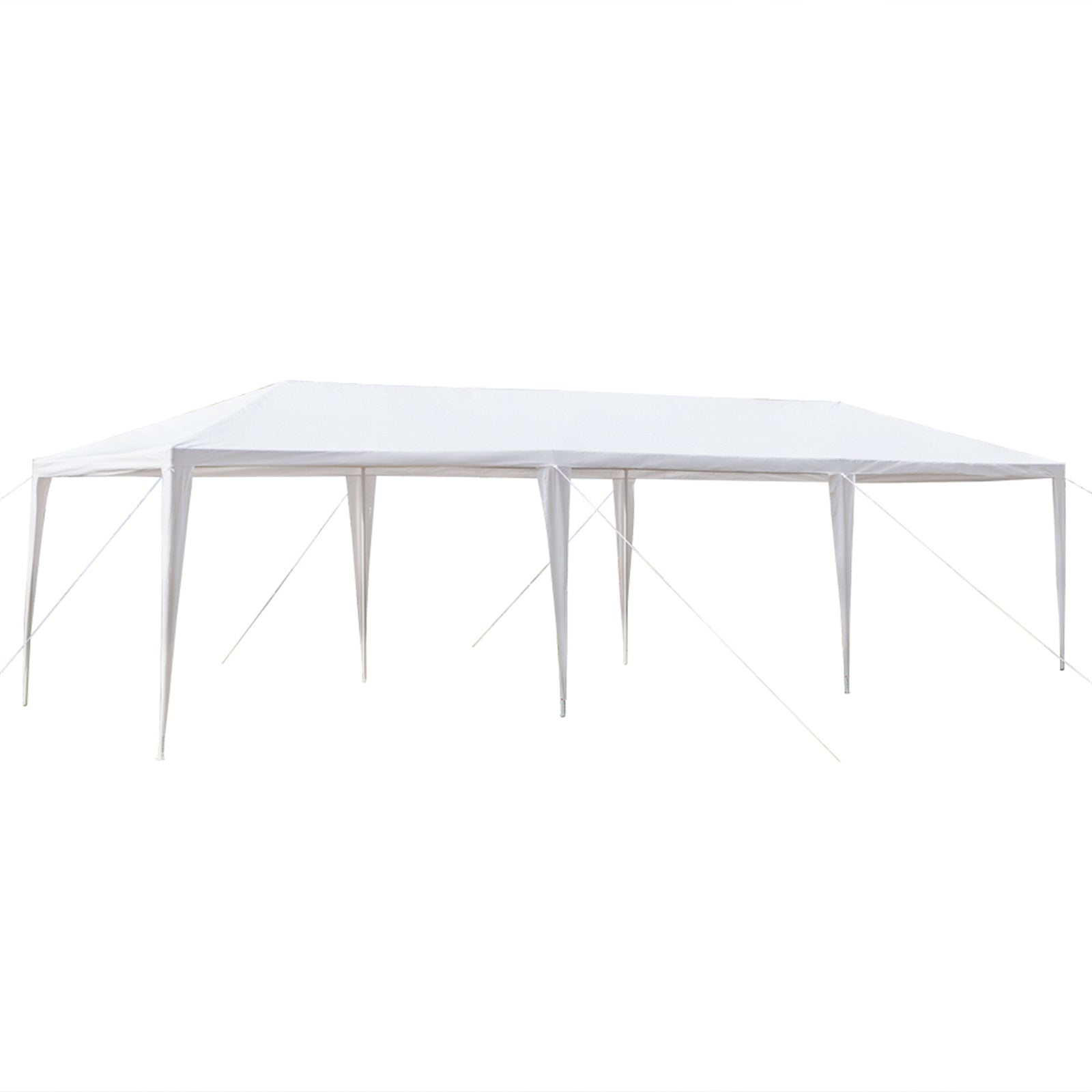 HAOYYE 10x30ft Outdoor Party Tent Waterproof PE Canopy with 8 Side Panels and 2 Doors Spiral Tube Iron Frame for Wedding Market Event Backyard