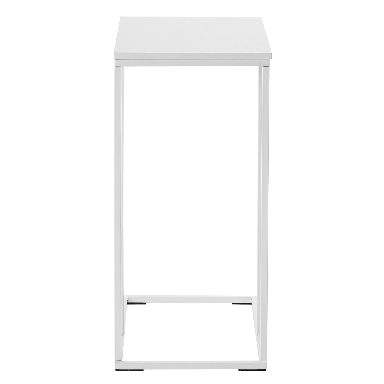 HAOYYE C-Type Single Layer MDF Iron Rectangle Side Table, White Triamine Finish, Soft Cozy Design, Premium Quality, Luxury Home Decor, Comfortable & Modern Accent Table for Living Room, Bedroom, Office, Decorative and Durable