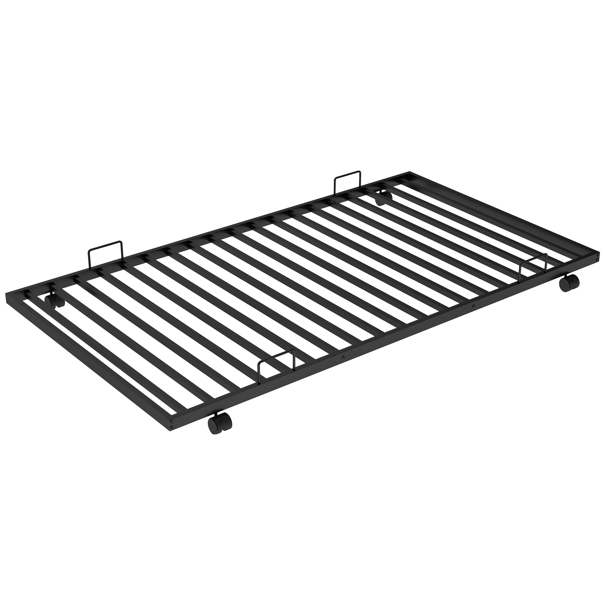 HAOYYE Twin over Full Bed with Sturdy Steel Frame, Bunk Bed with Twin Size Trundle, Two-Side Ladders, Black Space-Saving Heavy Duty Modern Design Easy Assembly Durable Stylish Versatile