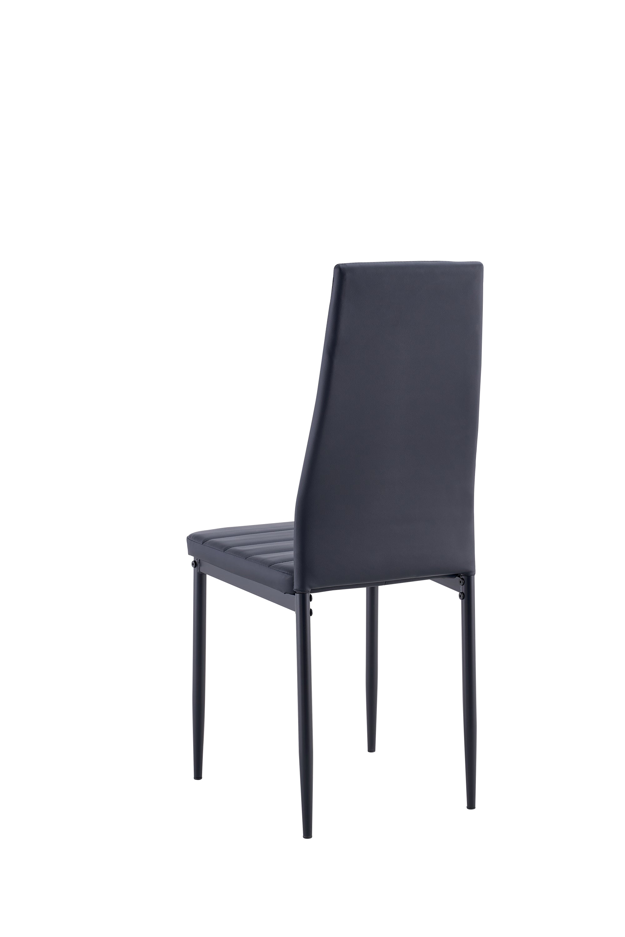 Haoyye Dining Chair Set of 4, Modern PU Leather Upholstered Chairs with Comfortable Cushioned Seats, Sturdy and Space-Saving Dining Room Chairs for Kitchen, Apartment, or Small Dining Area, Easy Assembly, Black