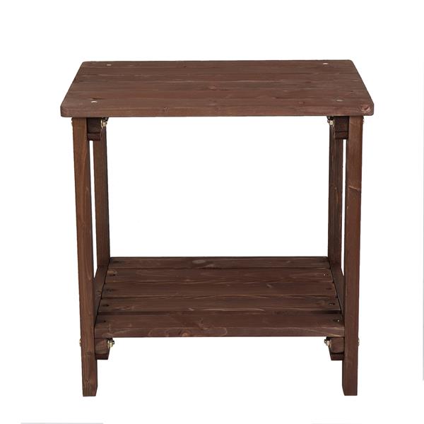 HAOYYE Outdoor Rectangular Wood Side Table for Patio Garden Balcony and Porch, Modern Accent Table with Slatted Top and Sturdy Legs, Weather Resistant End Table for Outdoor Living Room or Lounge Furniture Setup