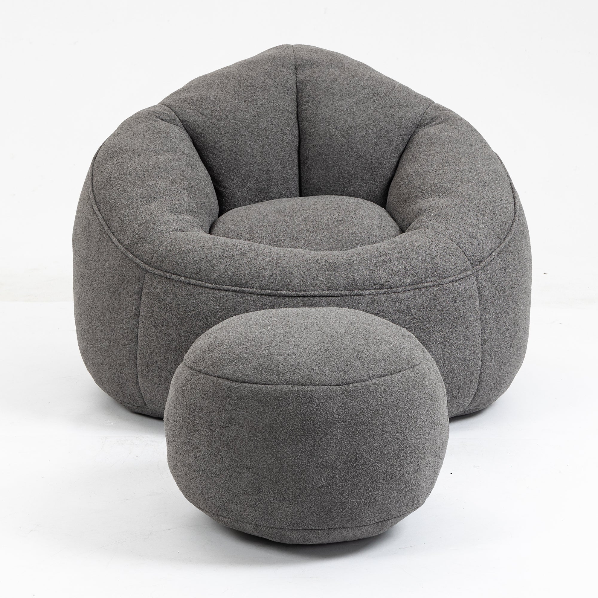 HAOYYE Bedding Bean Bag Sofa Chair with High-Pressure Foam Durable Comfortable Compressed Bean Bag Includes Footrest Sturdy Space-Saving Heavy Duty Modern Design for Adults