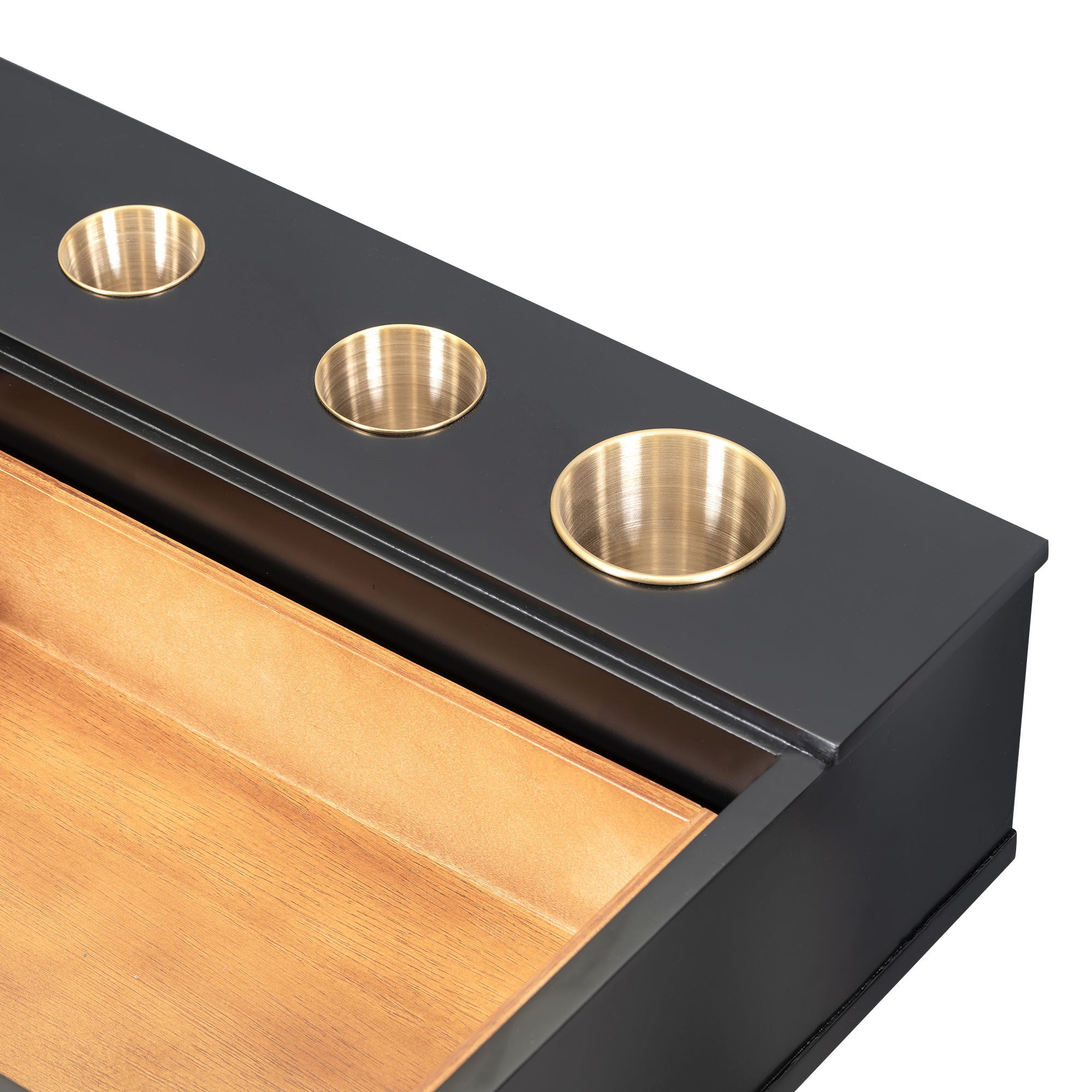 HAOYYE Floating Shelf With Drawer, Multi-Purpose Wall-Mounted Vanity Table, Sturdy Space-Saving Heavy Duty Design, Black And Gold Finish, Perfect For Bedroom, Bathroom, Or Salon