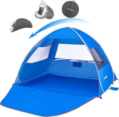 HAOYYE Beach Tent Sun Shelter for 3 to 4 Person, Portable Pop Up Beach Umbrella Cabana with UV Protection, Lightweight Outdoor Shade Canopy for Beach, Park, Garden, Camping, Travel