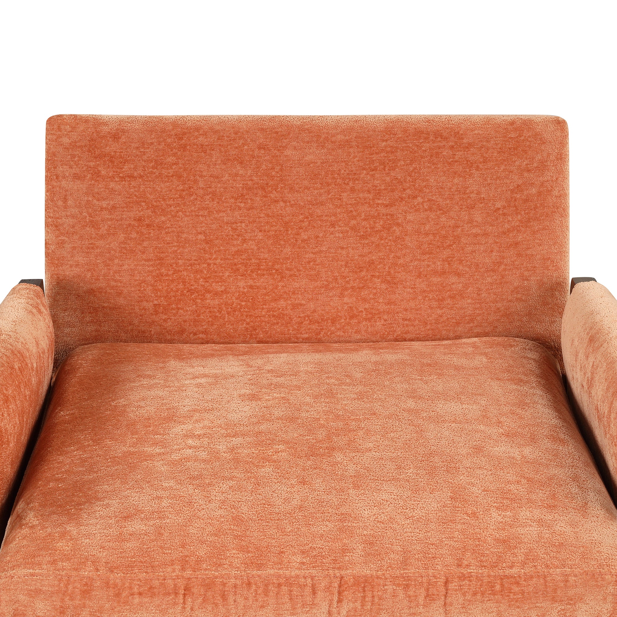 HAOYYE Mid-Century Modern Velvet Accent Chair,Leisure Chair with Solid Wood and Thick Seat Cushion for Living Room,Bedroom,Studio,Orange Sturdy Space-Saving Heavy Duty Modern Design Adults Dorm Room