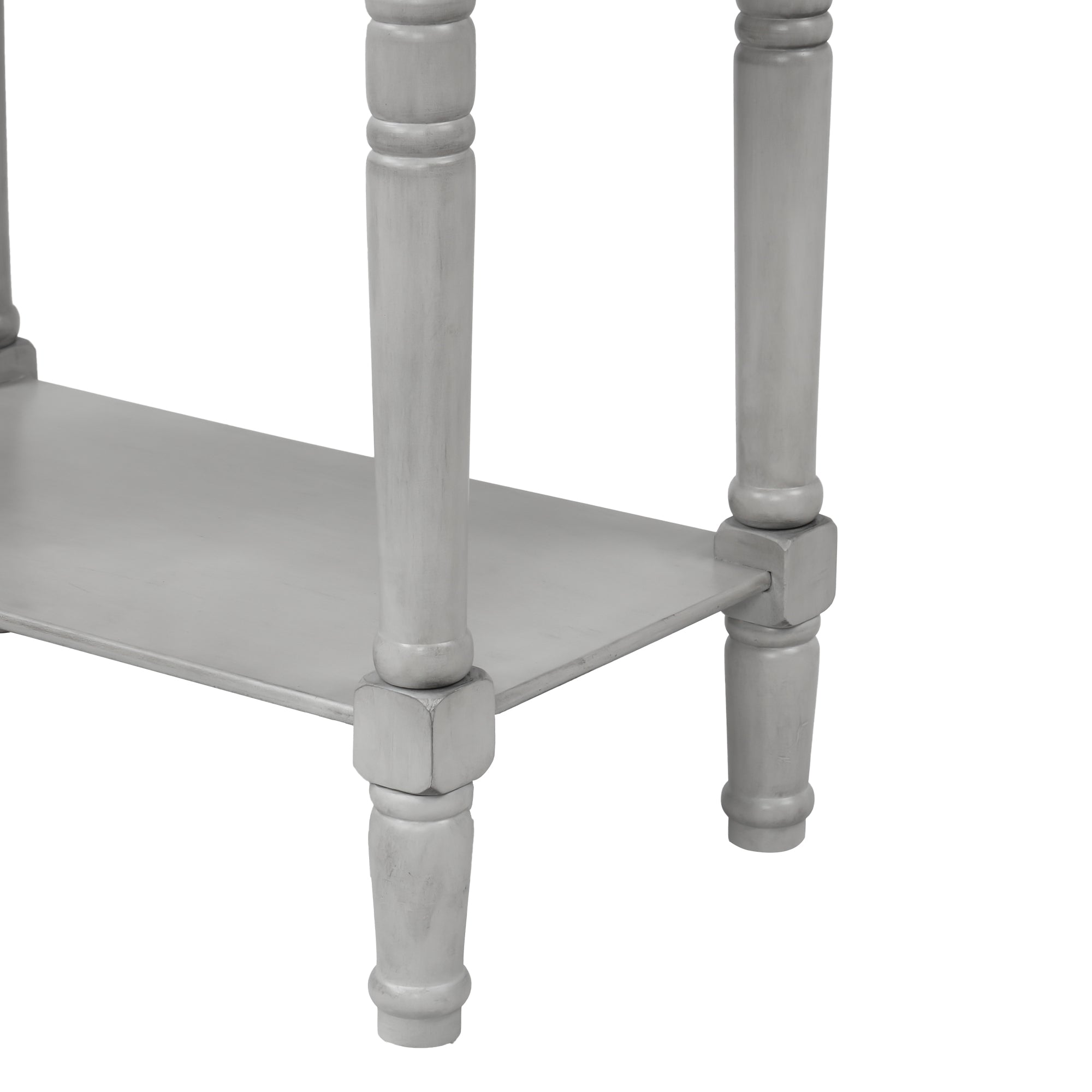 HAOYYE Slim Console Table With Three Drawers And Bottom Shelf, Narrow Sofa Table For Living Room, Modern Space-Saving Design, Heavy Duty Construction, Easy Assembly (Gray Wash)