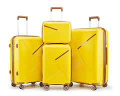 HAOYYE Luggage Sets 4 Piece(14/20/24/28), Expandable Lightweight Suitcase with 4 Double 360 Degrees Mute Spinner Wheels PP Materials Durable TSA Lock Travel Luggage Sturdy Space-Saving Heavy Duty Adults