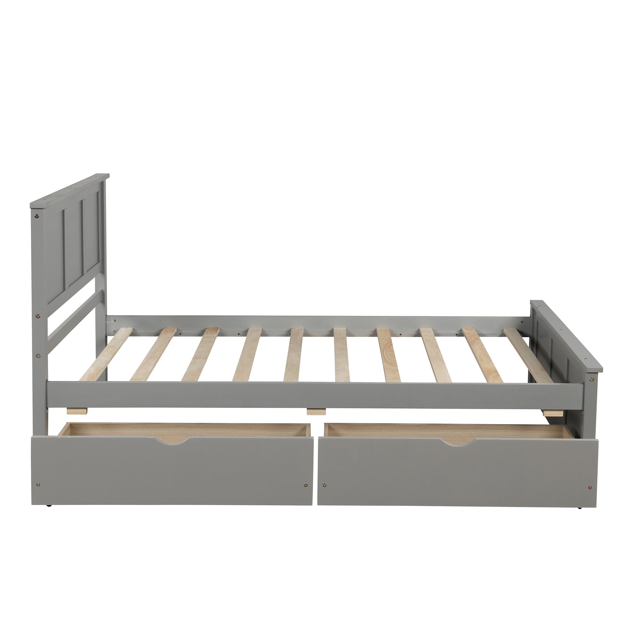 HAOYYE Storage Bed with 2 Drawers on Wheels, Twin Size Frame, Sturdy Space-Saving Heavy Duty Modern Design, Easy Assembly, Durable and Stylish Home Furniture, Versatile for Bedroom or Guest Room