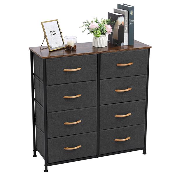 HAOYYE 4-Tier Wide Drawer Dresser with 8 Fabric Drawers, Sturdy Metal Frame & Wooden Tabletop, Modern Storage Cabinet for Closets, Dorm Rooms, Hallways, or Bedrooms – Durable, Space-Saving, Practical Organization Solution for Everyday Use