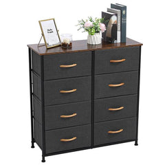 HAOYYE 4-Tier Wide Drawer Dresser with 8 Fabric Drawers, Sturdy Metal Frame & Wooden Tabletop, Modern Storage Cabinet for Closets, Dorm Rooms, Hallways, or Bedrooms – Durable, Space-Saving, Practical Organization Solution for Everyday Use