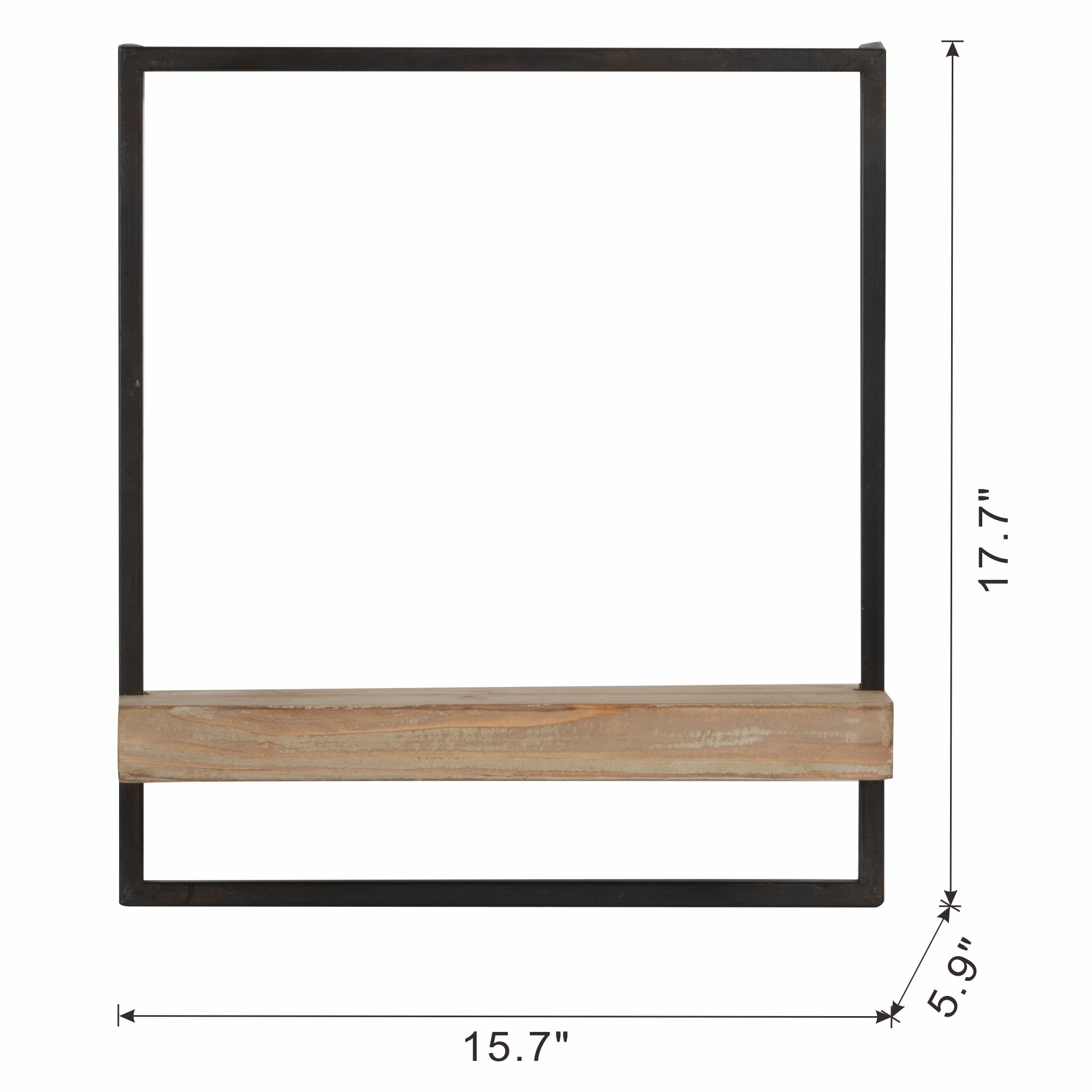 HAOYYE Iron and Wood Wall Shelf, Wall Hanging Decor, Sturdy Space-Saving Heavy Duty Modern Design, Ideal for Dorm Rooms, Bedrooms, Easy Assembly