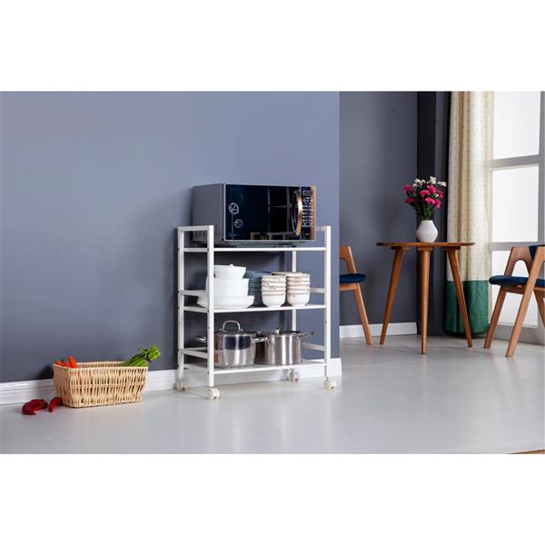 HAOYYE Widen 3-Tier Multi-Functional Storage Cart, Ivory White, Soft Cozy Warm Flannel Fleece Home Decor, Luxury Comfortable Unique Design, Premium Quality Decorative Storage Solution for Living Room, Bedroom, or Kitchen, Stylish and Versatile Cart