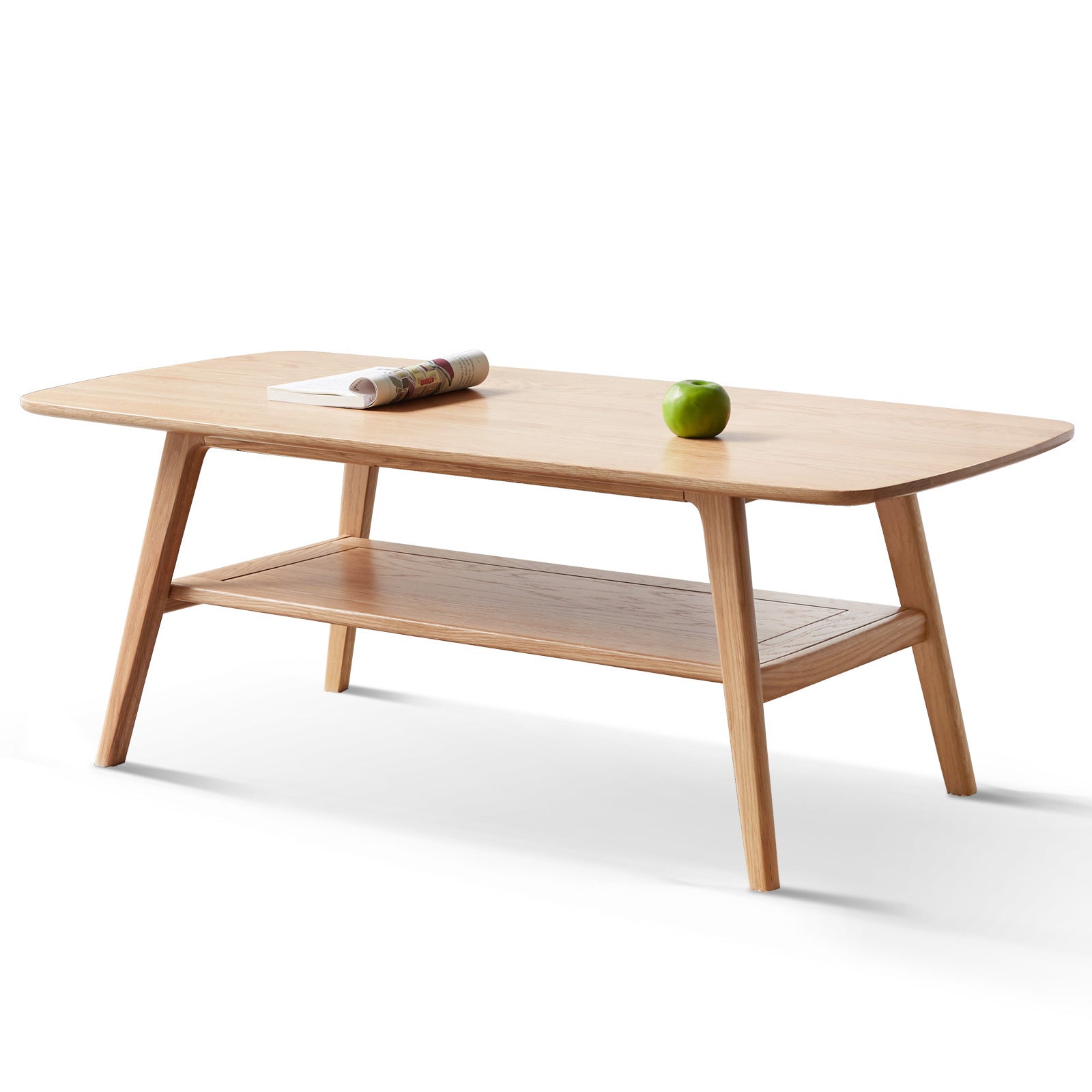HAOYYE Center table Low Table 100% solid wood Top plate Desk Coffee table Width 100 x Depth 50 x Height 44 cm Study desk Work from home Easy to assemble Natural wood with storage shelf Natural writing desk