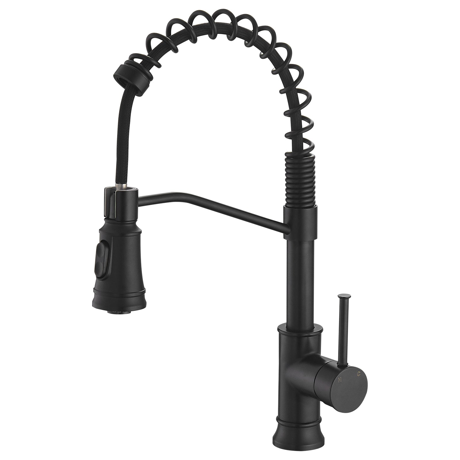 HAOYYE Kitchen Faucet with Pull Out Sprayer Black Stainless Steel Single Handle Kitchen Sink Faucets Sturdy Space-Saving Heavy Duty Modern Design Adults Dorm Room Easy Assembly Bedroom Furniture