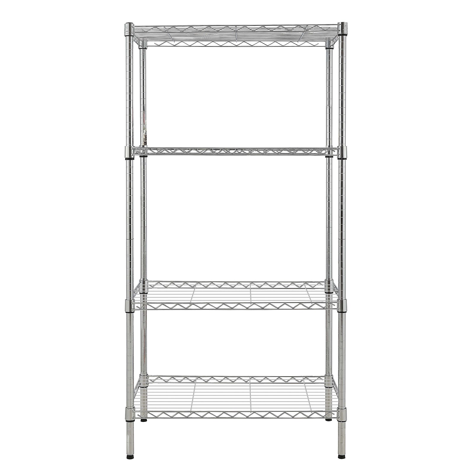 HAOYYE 4-Shelf Adjustable Wire Shelving Unit – Sturdy Chrome Storage Shelves With Heavy-Duty Steel Construction, Perfect For Garage, Kitchen, Office, Or Home Organization – Space-Saving, Durable, Adjustable Design For Flexible Storage Solutions