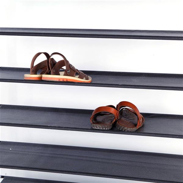 HAOYYE 10-Tier Non-Woven Fabric Shoe Rack, Durable Black Space-Saving Organizer with Handle, Modern Design for Versatile Use, Premium Quality Storage Solution for Home Essentials, Sleek Stylish Look and Simple Assembly