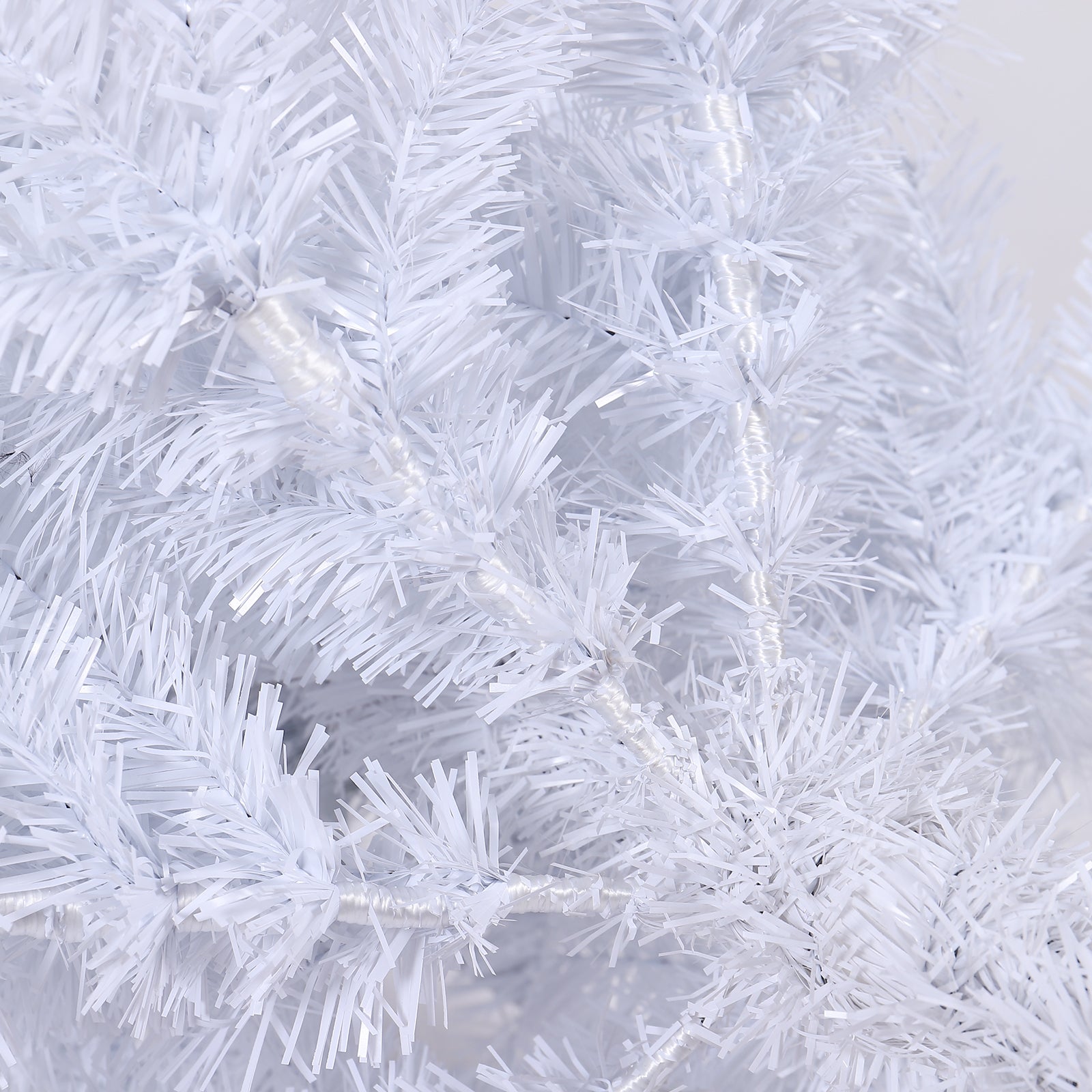 HAOYYE 7.5FT White Slim Artificial Christmas Tree Includes Foldable Metal Stand Sturdy Space-Saving Heavy Duty Modern Design Adults Dorm Room Easy Assembly Bedroom Furniture