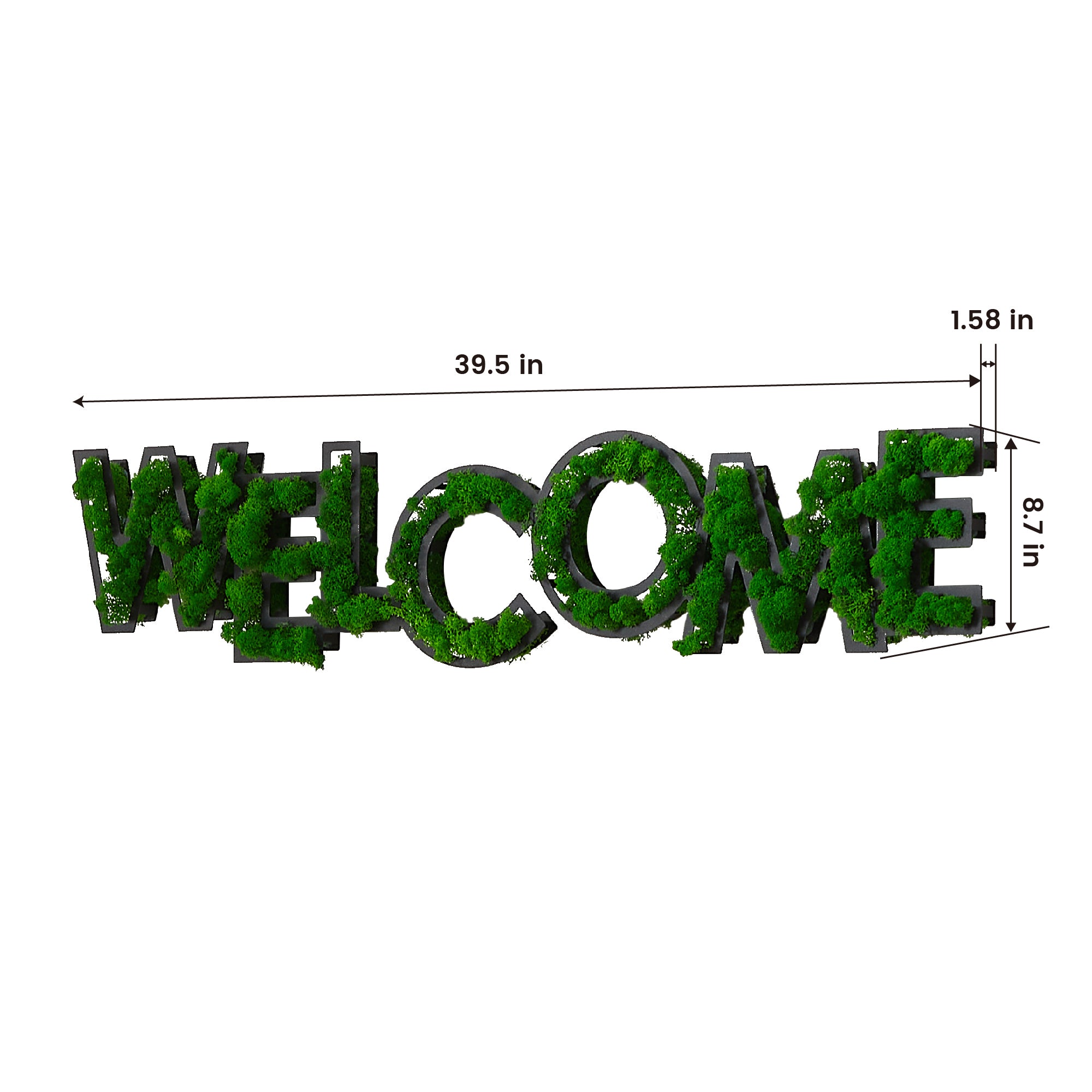 HAOYYE WELCOME Letter Art Moss Wall Decor Sturdy Space-Saving Heavy Duty Modern Design Adults Dorm Room Easy Assembly Bedroom Furniture