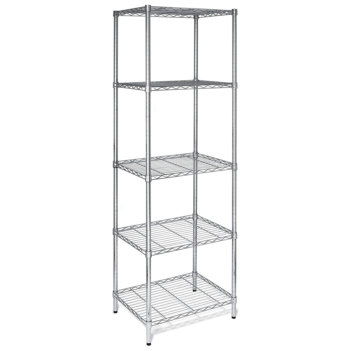 HAOYYE 5-Tier Chrome Shelving Unit, Soft Cozy Warm Flannel Fleece Home Decor, Luxury Comfortable Unique Design, Premium Quality Decorative Storage Organizer for Home Office Garage or Kitchen, Sturdy and Stylish Space-Saving Shelf