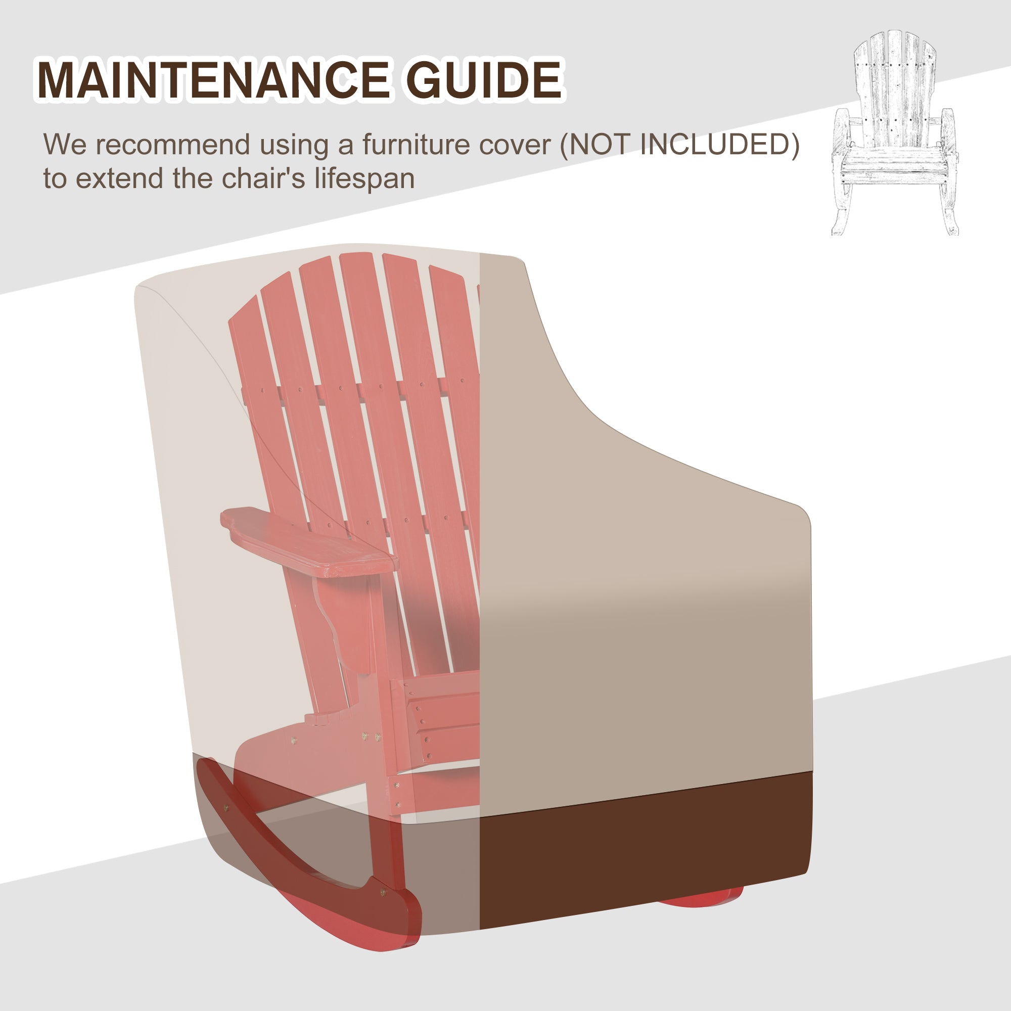 HAOYYE Red Rocking Adirondack Chair Made from Solid Weather-Resistant Fir Wood with Painted Finish, Wide Ergonomic Seat and Fan-Shaped Backrest for Ultimate Comfort, Slatted Design for Quick Drainage, Perfect for Porch Balcony Backyard Relaxation