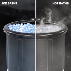 HAOYYE XXL Ice Bath Tub 102 Gallon Cold Plunge Tub Portable Plunge Pool Foldable Multi-Level Bathtub for Outdoor Gym Recovery Muscle Relaxation Cryotherapy Treatments with Removable Legs