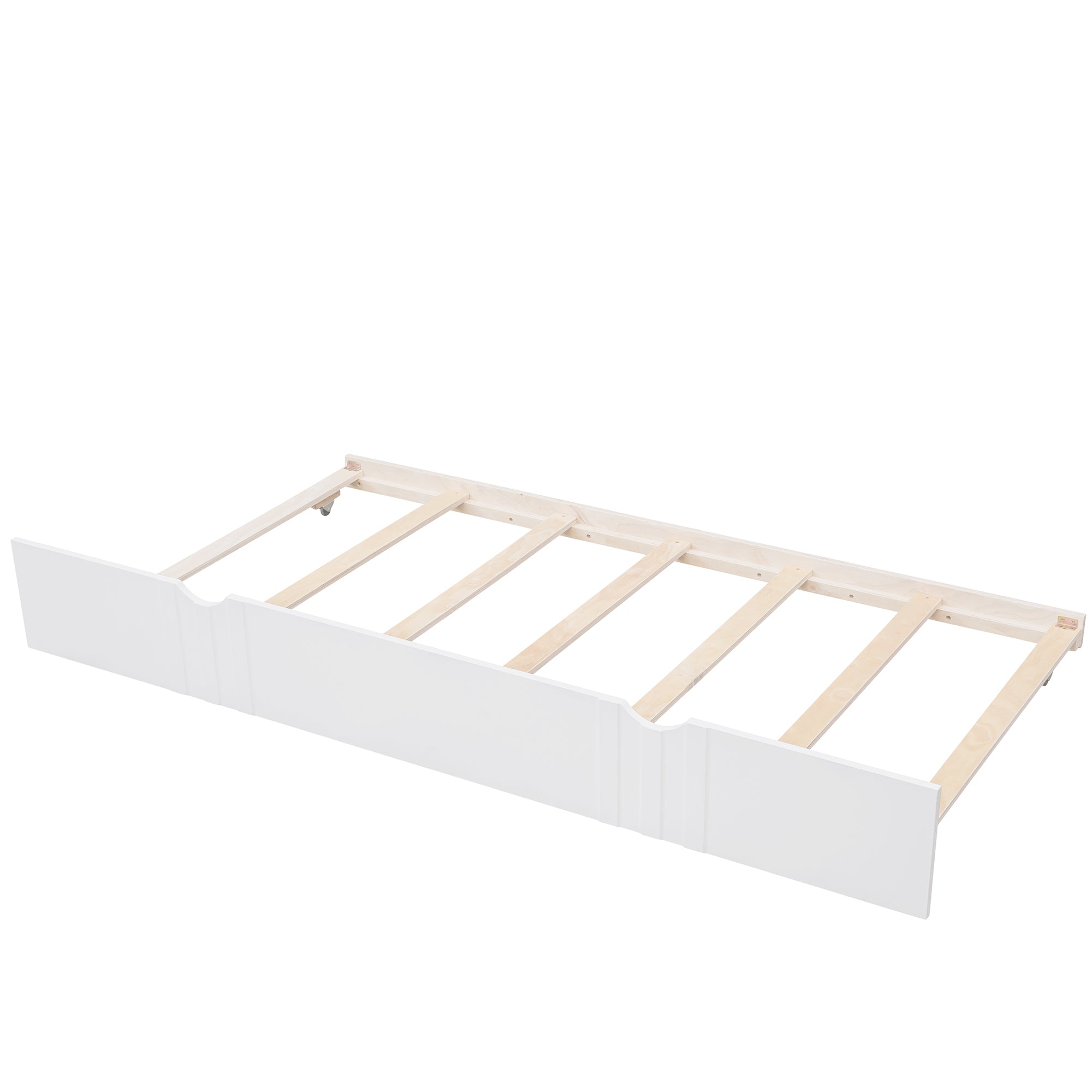 HAOYYE Twin Size Daybed Wood Bed with Twin Size Trundle,White Sturdy Space-Saving Heavy Duty Modern Design Adults Dorm Room Easy Assembly Bedroom Furniture