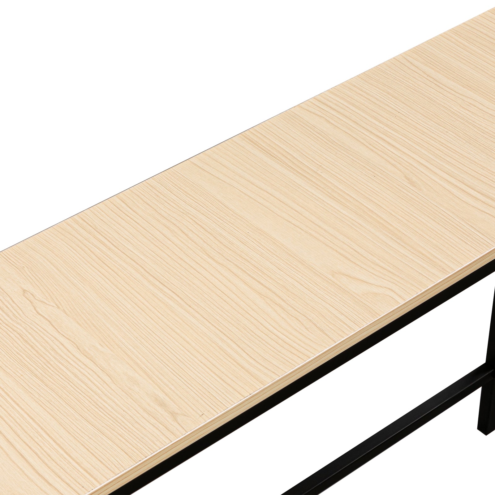 HAOYYE Light Walnut Console Sofa Table for Entryway and Living Room, Industrial Style Side Table with Sturdy Metal Frame and MDF Board, Slim Design for Hallway Bedroom Behind Couch Use