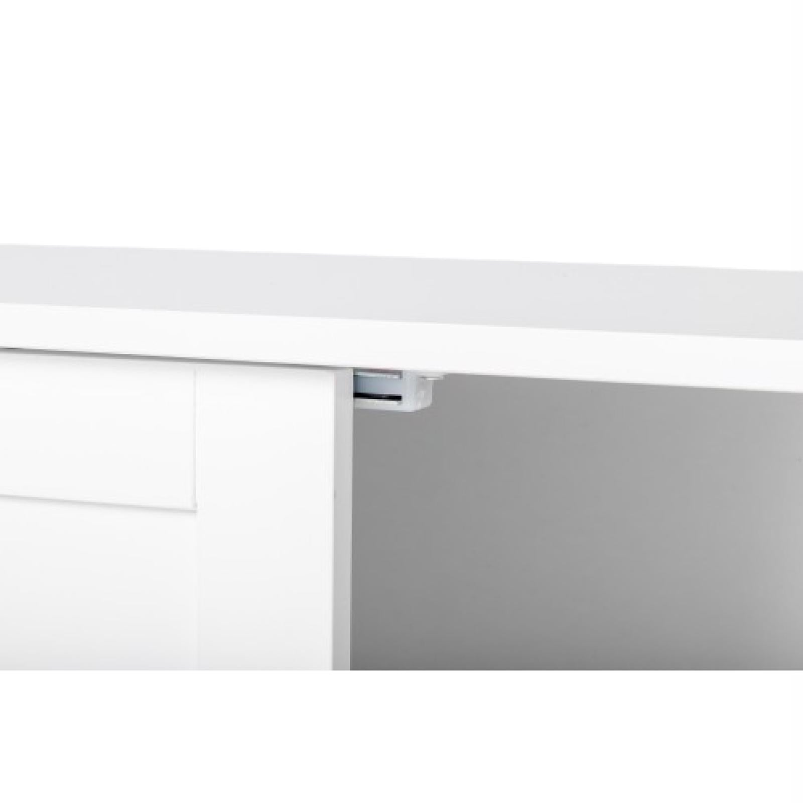 HAOYYE White Bathroom Storage Cabinet With 2 Doors And 4 Drawers, Spacious And Durable Bathroom Vanity Organizer, Modern Design For Efficient Storage Of Toiletries And Essentials, Stylish And Functional Home Furniture