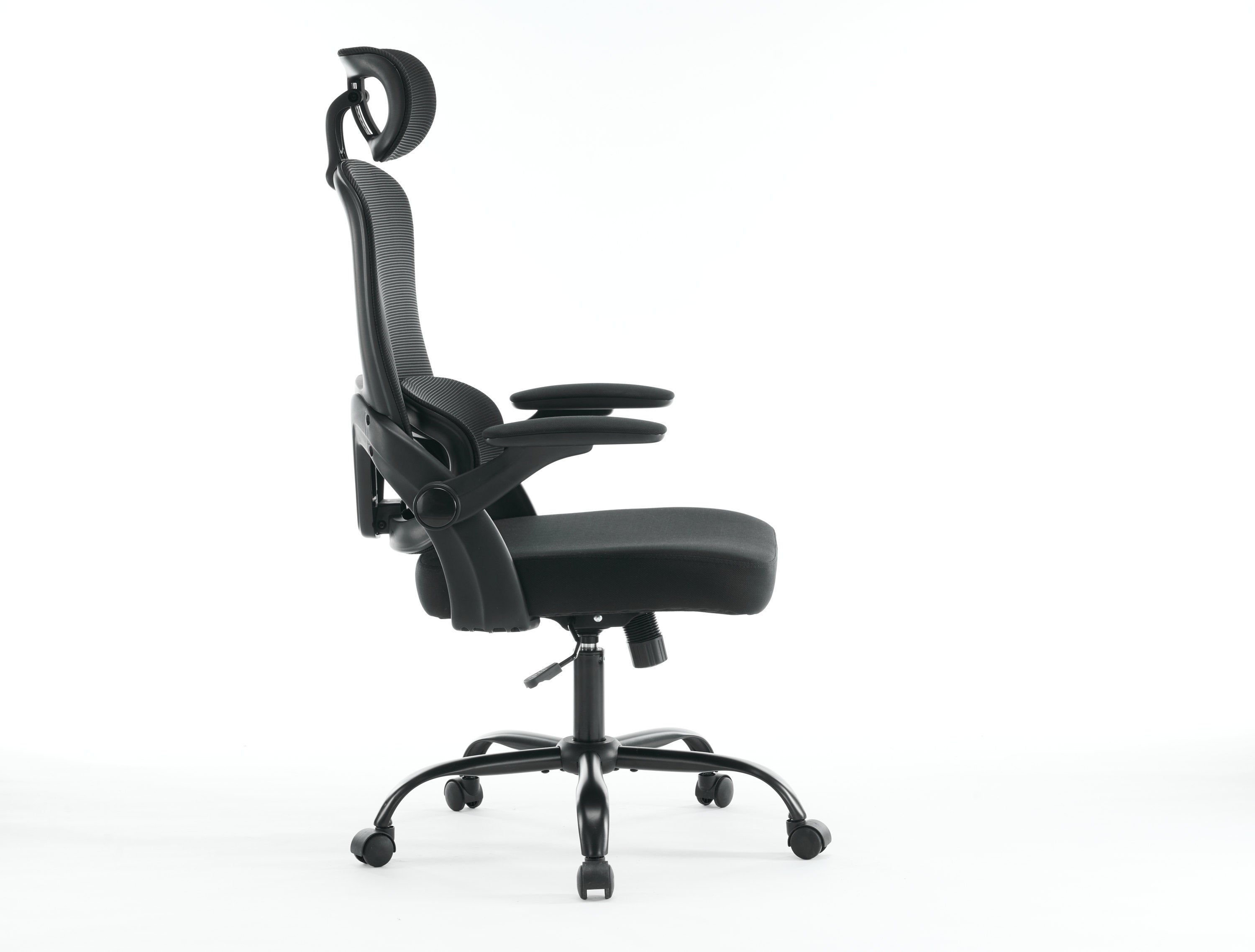 HAOYYE Ergonomic Mesh Office Chair with High Back Desk Design, 3D Armrests, Up And Down Lumbar Support, Swivel Computer Task Chair with Adjustable 2D Headrest and Tilt Function, Sturdy Space-Saving Heavy Duty Chair for Home and Office Use