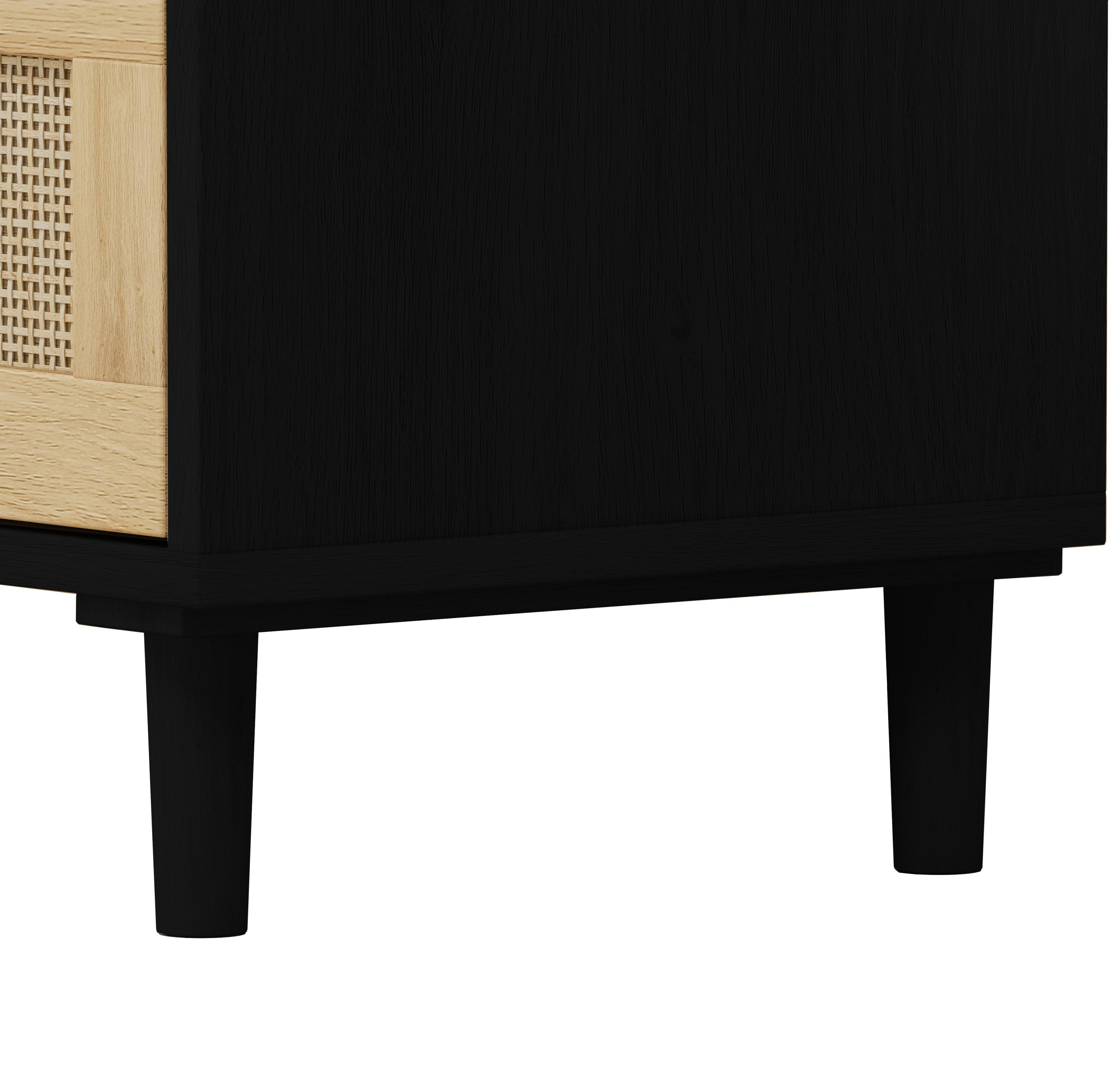 HAOYYE 3-Drawer Rattan Storage Cabinet for Bedroom, Living Room, Dining Room, Hallways, Black, Sturdy Space-Saving Heavy Duty Modern Design, Easy Assembly, Durable, Stylish Home Furniture