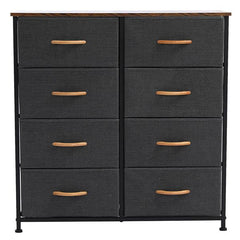 HAOYYE 4-Tier Wide Drawer Dresser with 8 Fabric Drawers, Sturdy Metal Frame & Wooden Tabletop, Modern Storage Cabinet for Closets, Dorm Rooms, Hallways, or Bedrooms – Durable, Space-Saving, Practical Organization Solution for Everyday Use