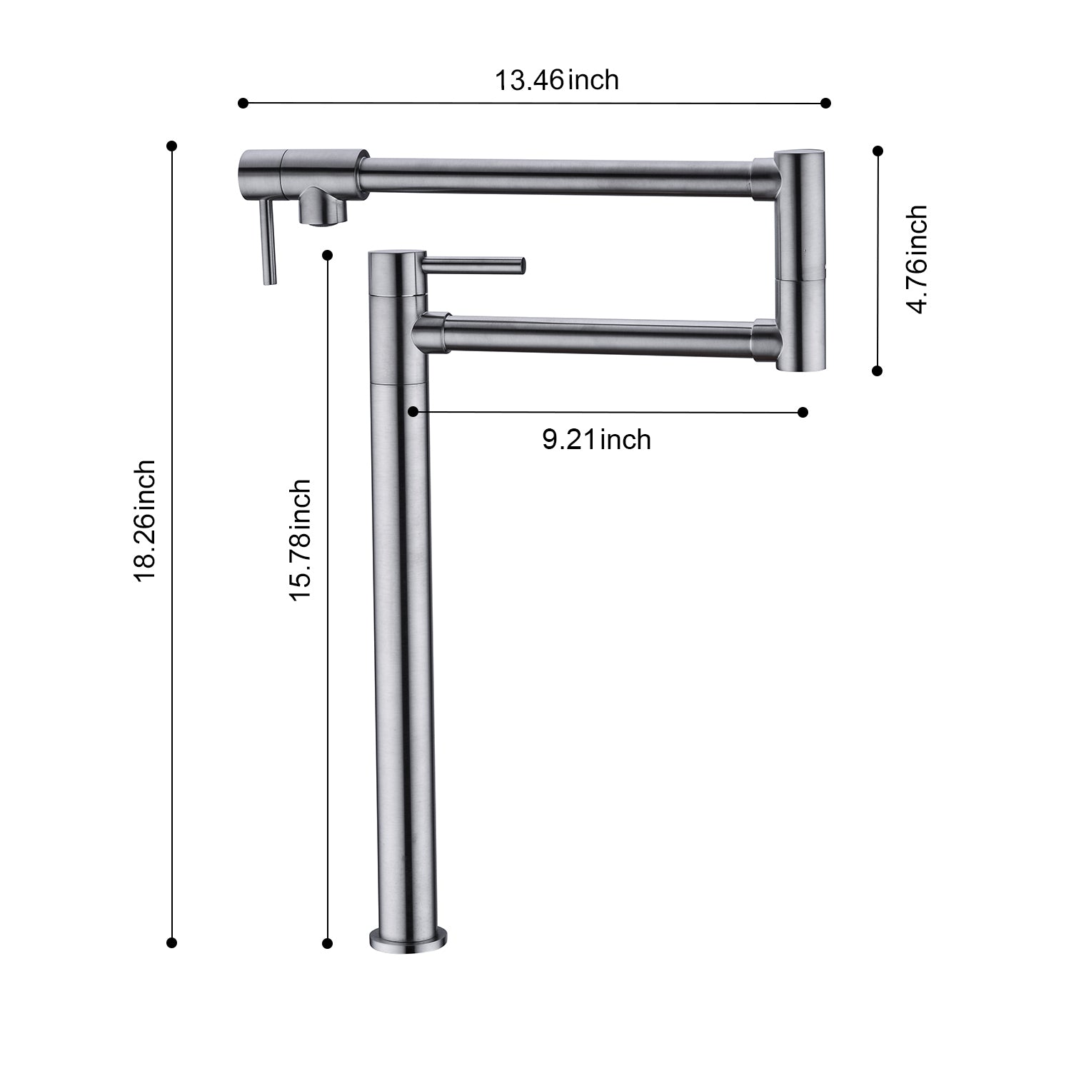 HAOYYE Pot Filler Faucet with Extension Shank Sturdy Space-Saving Heavy Duty Modern Design Adults Dorm Room Easy Assembly Bedroom Furniture